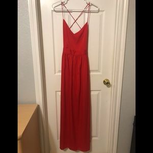 TOBI Satin Criss-Cross Gown